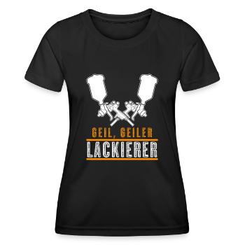 Lackierer Lackierermeister Autolackierer - Frauen Funktions-T-Shirt - Schwarz - Vorne - AI Model Female 172 light (172cm)