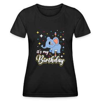 Carousel Birthday Party Elephant It’s My - T-shirt sport Femme - noir - Devant - AI Model Female 172 light (172cm)