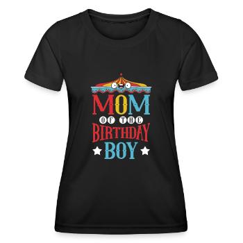 Carrousel Fête d’anniversaire Mère de la - T-shirt sport Femme - noir - Devant - AI Model Female 172 light (172cm)