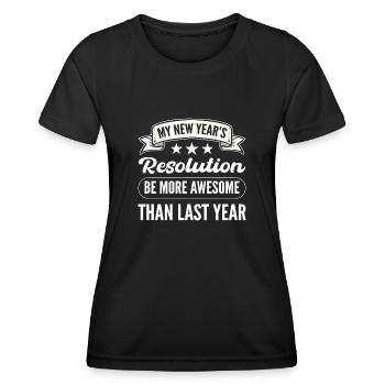 Ma résolution du Nouvel An Réveillon du Nouvel An - T-shirt sport Femme - noir - Devant - AI Model Female 172 light (172cm)