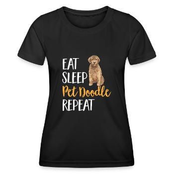 Goldendoodle Doodle Hund - Frauen Funktions-T-Shirt - Schwarz - Vorne - AI Model Female 172 light (172cm)