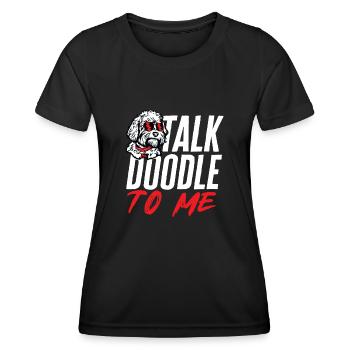 Goldendoodle Doodle Chien - T-shirt sport Femme - noir - Devant - AI Model Female 172 light (172cm)