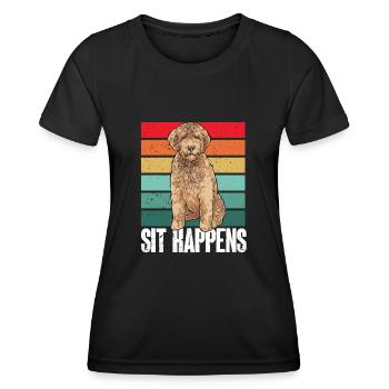 Goldendoodle Doodle Chien - T-shirt sport Femme - noir - Devant - AI Model Female 172 light (172cm)