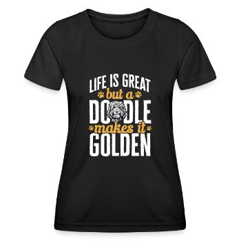Goldendoodle Doodle Dog - Women's Functional T-Shirt - black - Front - AI Model Female 172 light (172cm)