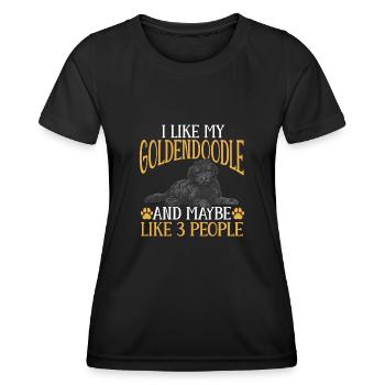 Chien Doodle Black Goldendoodle - T-shirt sport Femme - noir - Devant - AI Model Female 172 light (172cm)