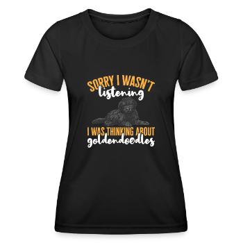Chien Doodle Black Goldendoodle - T-shirt sport Femme - noir - Devant - AI Model Female 172 light (172cm)
