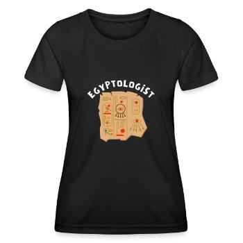 Hiéroglyphes égyptologue, Égypte ancienne - T-shirt sport Femme - noir - Devant - AI Model Female 172 light (172cm)