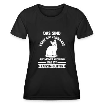 katzenliebhaber Mieze Miezekatze Katze Kater Katze - Frauen Funktions-T-Shirt - Schwarz - Vorne - AI Model Female 172 light (172cm)