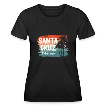 Santa Cruz California Summer Sun Palms Strand - Frauen Funktions-T-Shirt - Schwarz - Vorne - AI Model Female 172 light (172cm)