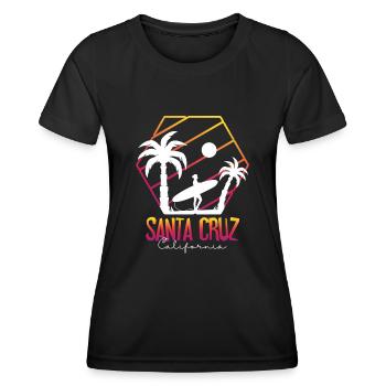 Santa Cruz California Summer Sun Palms Strand - Frauen Funktions-T-Shirt - Schwarz - Vorne - AI Model Female 172 light (172cm)
