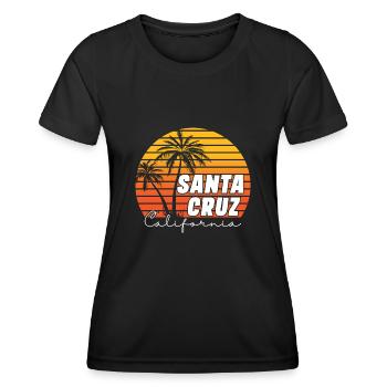 Santa Cruz California Summer Sun Palms Strand - Frauen Funktions-T-Shirt - Schwarz - Vorne - AI Model Female 172 light (172cm)
