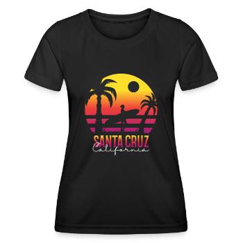 Santa Cruz California Summer Sun Palms Strand - Frauen Funktions-T-Shirt - Schwarz - Vorne - AI Model Female 172 light (172cm)