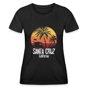 Santa Cruz California Summer Sun Palms Strand - Frauen Funktions-T-Shirt - Schwarz - Vorne - AI Model Female 172 light (172cm)
