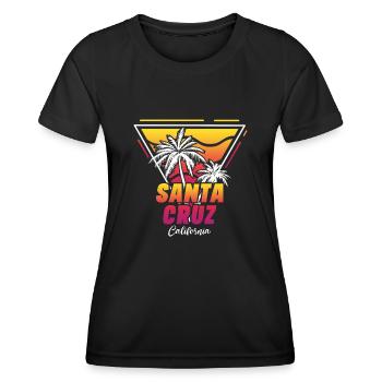 Santa Cruz California Summer Sun Palms Strand - Frauen Funktions-T-Shirt - Schwarz - Vorne - AI Model Female 172 light (172cm)