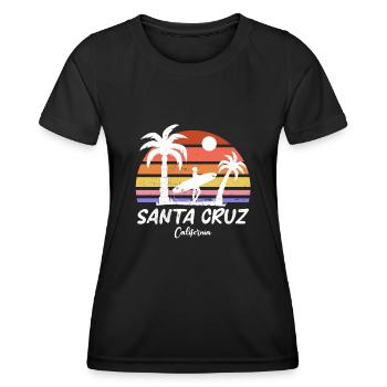 Santa Cruz California Summer Sun Palms Strand - Frauen Funktions-T-Shirt - Schwarz - Vorne - AI Model Female 172 light (172cm)