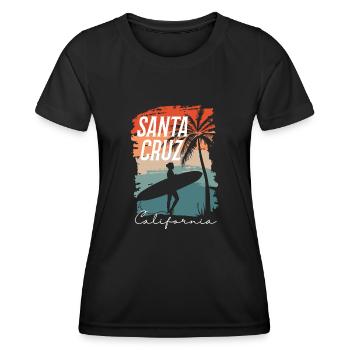 Santa Cruz California Summer Sun Palms Strand - Frauen Funktions-T-Shirt - Schwarz - Vorne - AI Model Female 172 light (172cm)