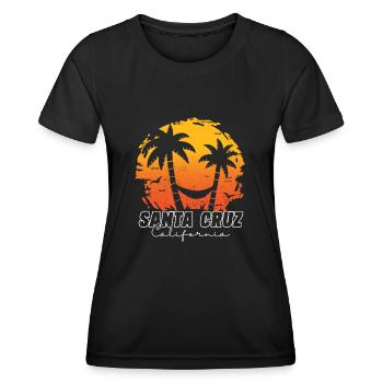Santa Cruz California Summer Sun Palms Strand - Frauen Funktions-T-Shirt - Schwarz - Vorne - AI Model Female 172 light (172cm)