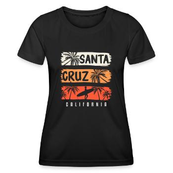Santa Cruz California Summer Sun Palms Strand - Frauen Funktions-T-Shirt - Schwarz - Vorne - AI Model Female 172 light (172cm)
