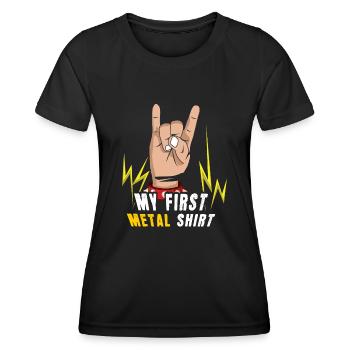 Rock Sign Rocker Hand Metal Kid First Metal - Frauen Funktions-T-Shirt - Schwarz - Vorne - AI Model Female 172 light (172cm)