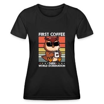 Vogel Ornithologe Kaffee-Sonnenbrille - Frauen Funktions-T-Shirt - Schwarz - Vorne - AI Model Female 172 light (172cm)