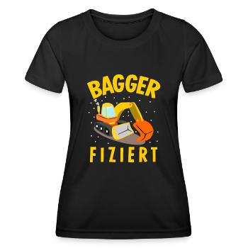 Baggerfahrer Baustelle Bagger - Frauen Funktions-T-Shirt - Schwarz - Vorne - AI Model Female 172 light (172cm)