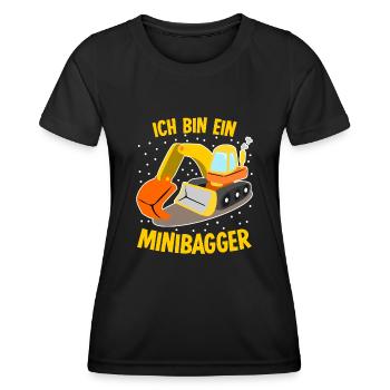 Minibagger Bagger Baggerfahrer - Frauen Funktions-T-Shirt - Schwarz - Vorne - AI Model Female 172 light (172cm)