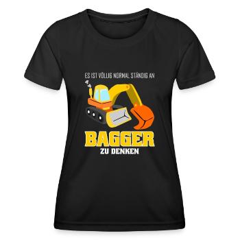 Bagger lustig Baustelle Baggerfahrer - Frauen Funktions-T-Shirt - Schwarz - Vorne - AI Model Female 172 light (172cm)