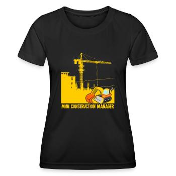 Bagger Baustelle Bauleiter Baggerfahrer - Frauen Funktions-T-Shirt - Schwarz - Vorne - AI Model Female 172 light (172cm)