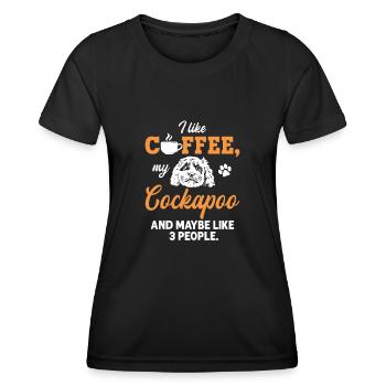 Cockapoo Hund - Frauen Funktions-T-Shirt - Schwarz - Vorne - AI Model Female 172 light (172cm)