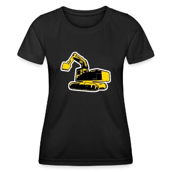 Baggerfahrer Bagger Baustelle - Frauen Funktions-T-Shirt - Schwarz - Vorne - AI Model Female 172 light (172cm)