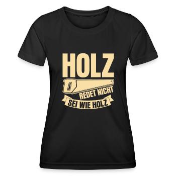 Holz Säge Tischler Schreiner Holzfäller - Frauen Funktions-T-Shirt - Schwarz - Vorne - AI Model Female 172 light (172cm)