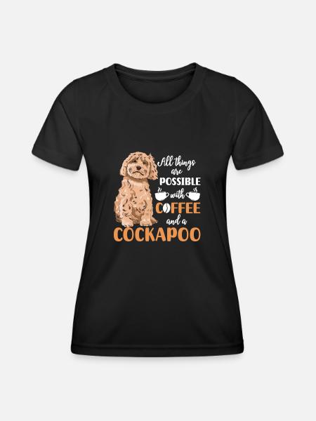 Cockapoo Hund - Frauen Funktions-T-Shirt - Schwarz
