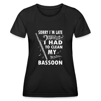 Holzblasinstrument Musik Bassoonist - Frauen Funktions-T-Shirt - Schwarz - Vorne - AI Model Female 172 light (172cm)