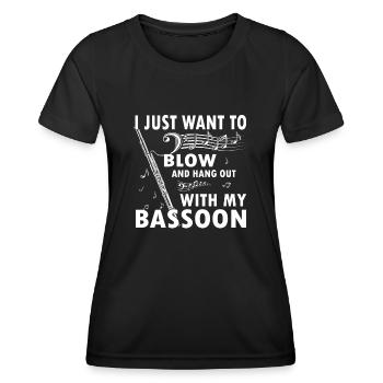 Holzblasinstrument Musik Bassoonist - Frauen Funktions-T-Shirt - Schwarz - Vorne - AI Model Female 172 light (172cm)
