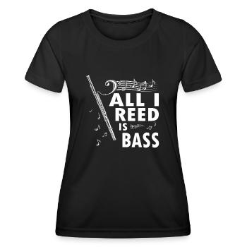Holzblasinstrument Musik Bassoonist - Frauen Funktions-T-Shirt - Schwarz - Vorne - AI Model Female 172 light (172cm)