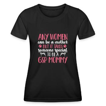 Chien GSP allemand à poil court - T-shirt sport Femme - noir - Devant - AI Model Female 172 light (172cm)