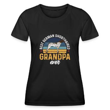 Chien GSP allemand à poil court - T-shirt sport Femme - noir - Devant - AI Model Female 172 light (172cm)