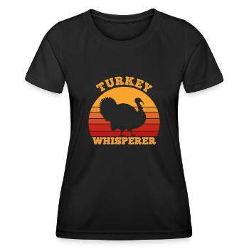 Turkey Whisperer Cadeaux de chasse drôles pour hommes Hunt - T-shirt sport Femme - noir - Devant - AI Model Female 172 light (172cm)