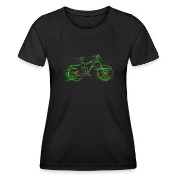 Fahrrad Fahrradfahrer MTB Radfahrer - Frauen Funktions-T-Shirt - Schwarz - Vorne - AI Model Female 172 light (172cm)
