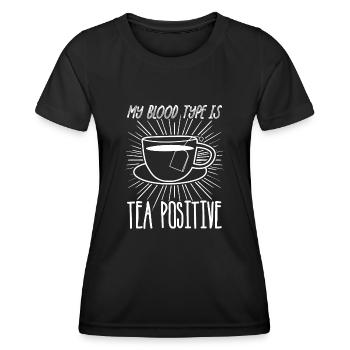 Tea Tea Bags Teacup Tea Drinker - Women's Functional T-Shirt - black - Front - AI Model Female 172 light (172cm)