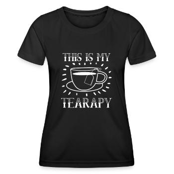 Tea Drinker Teacup Tea Bags Tea - Women's Functional T-Shirt - black - Front - AI Model Female 172 light (172cm)