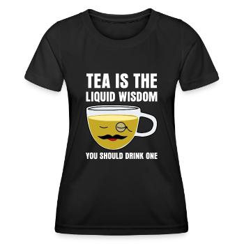 Tea Drinker Teacup Funny Tea Bag Tea - Women's Functional T-Shirt - black - Front - AI Model Female 172 light (172cm)