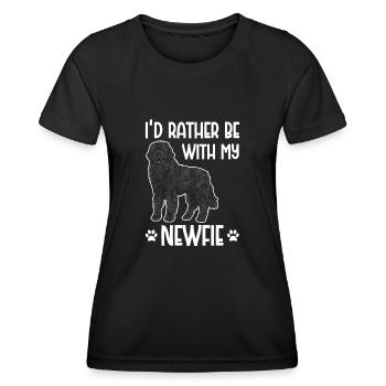 Terre-Neuve Chien de Terre-Neuve - T-shirt sport Femme - noir - Devant - AI Model Female 172 light (172cm)