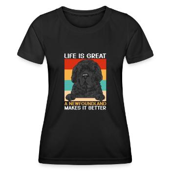 Terre-Neuve Chien de Terre-Neuve - T-shirt sport Femme - noir - Devant - AI Model Female 172 light (172cm)