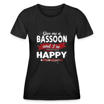Holzblasinstrument Musik Bassoonist - Frauen Funktions-T-Shirt - Schwarz - Vorne - AI Model Female 172 light (172cm)