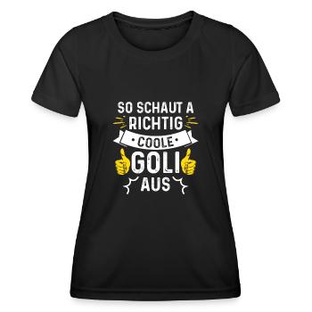 Taufgoli Firmgoli - So Schaut A Richtig Coole Goli - Frauen Funktions-T-Shirt - Schwarz - Vorne - AI Model Female 172 light (172cm)