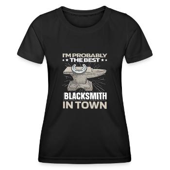 Enclume de forgeron métallurgiste - T-shirt sport Femme - noir - Devant - AI Model Female 172 light (172cm)