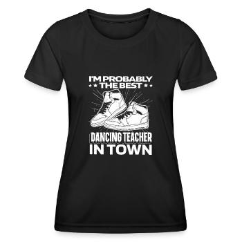 Tanzlehrer Turnschuhe - Frauen Funktions-T-Shirt - Schwarz - Vorne - AI Model Female 172 light (172cm)