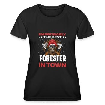 Woodcutter Forestry worker Lumberjack Skull - Women's Functional T-Shirt - black - Front - AI Model Female 172 light (172cm)