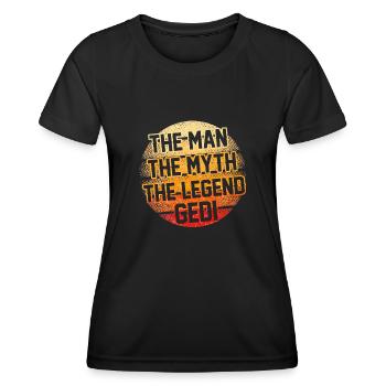 The Man The Myth The Legend Gedi - Frauen Funktions-T-Shirt - Schwarz - Vorne - AI Model Female 172 light (172cm)